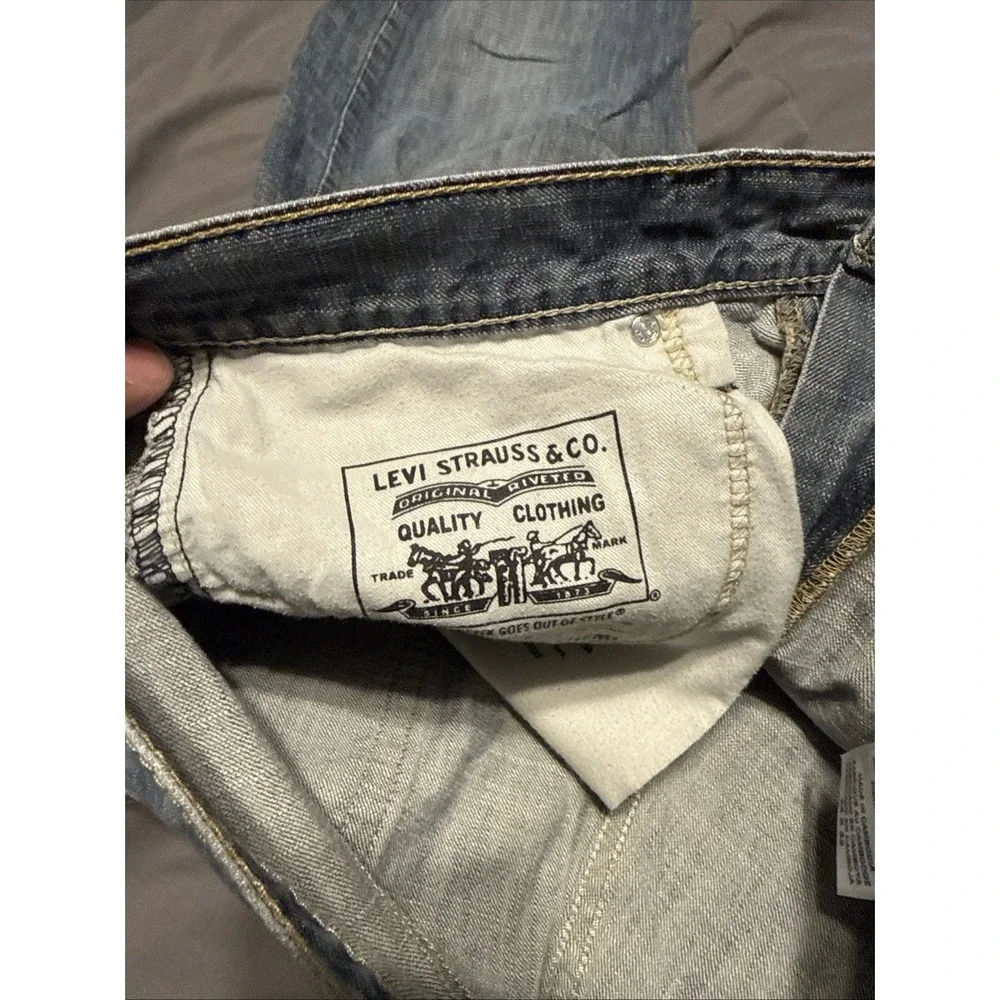 Levis 569 Jeans Mens 34x32 Blue Loose Straight Leg Denim Medium Wash FITS 36x31 - Picture 5 of 8